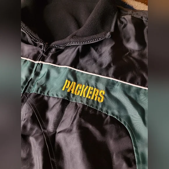 Green Bay Packers Reversible Jacket Mens XL G-III Windbreaker / Fleece NFL - Picture 3 of 10